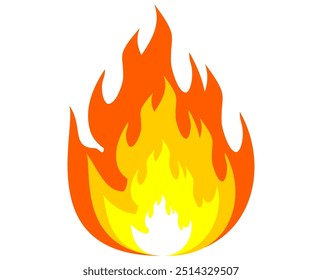 vector flame in flat style. flame illustration. burning fire icon in flat style. fire background.
