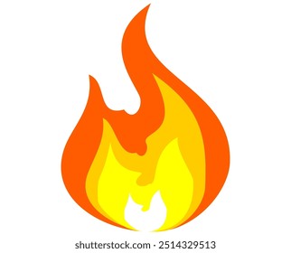 vector flame in flat style. flame illustration. burning fire icon in flat style. fire background.