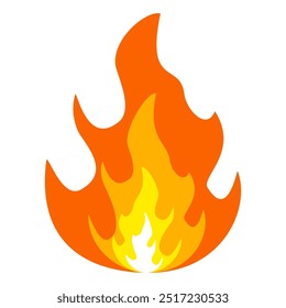 Llama de Vector en estilo plano. ilustración de llama. icono de fuego ardiente en estilo plano. fondo de fuego.