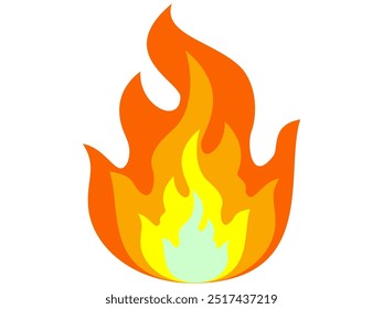 vector flame in flat style. flame illustration. burning fire icon in flat style. fire background.