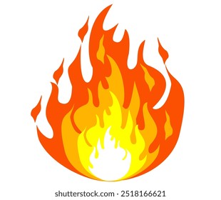 vector flame in flat style. flame illustration. burning fire icon in flat style. fire background.