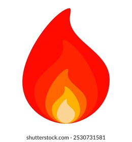 vector flame in flat style. flame illustration. burning fire icon in flat style. fire background.