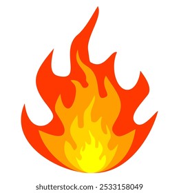 vector flame in flat style. flame illustration. burning fire icon in flat style. fire background.