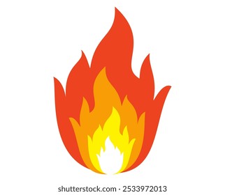 vector flame in flat style. flame illustration. burning fire icon in flat style. fire background.