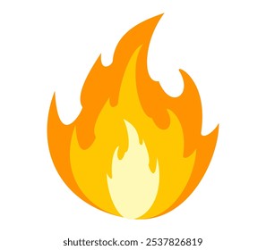 vector flame in flat style. flame illustration. burning fire icon in flat style. fire background.
