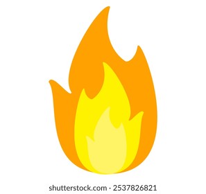 Vektorflamme im flachen Stil. Flammengrafik. Brennen Feuer Symbol im flachen Stil. Hintergrund.