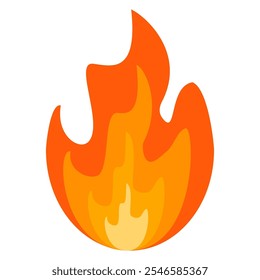 vector flame in flat style. flame illustration. burning fire icon in flat style. fire background.
