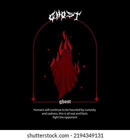 Vector flame ghost vector streetwear graphic design