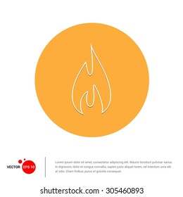 Vector Flame Icon Illustration. Flat pictogram icon