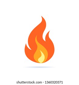 Vector flame icon. Simple illustration of fire in flat style