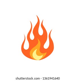 Vector flame icon. Simple illustration of fire in flat style
