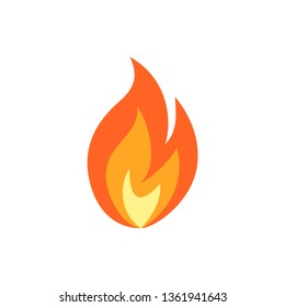 Vector flame icon. Simple illustration of fire in flat style
