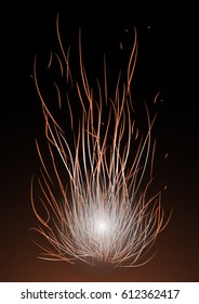 Vector flame like on photo with exposure