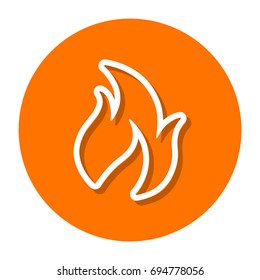Vector Flame Line Icon