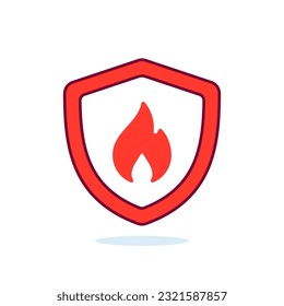 Vector Flame Protection Shield Illustration