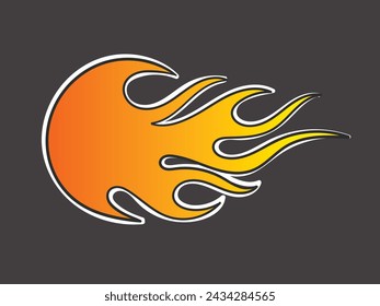 Etiqueta engomada de la llama del vector, arte tribal de la llama