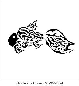 vector flame tribal tattoo drawn from black patterns