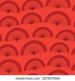Vector flamenco style seamless fan pattern. Design and decoration element