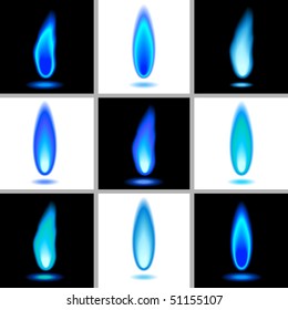 Vector flames in blue. JPG and TIFF image versions of this vector illustration are also available in my portfolio.