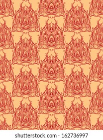 Vector flames seamless abstract pattern.