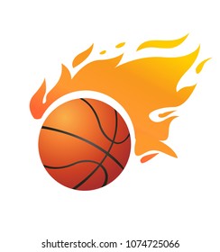 Vector Flaming Basketball
