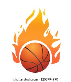 Vector Flaming Basketball
