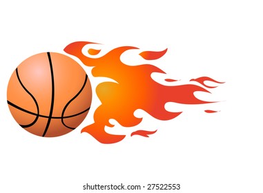 Vector Flaming Basketball