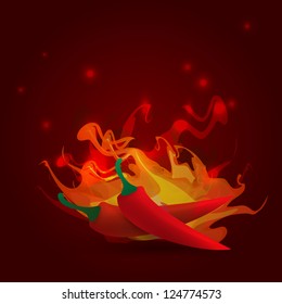 vector flaming red chili