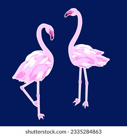 Vector - flamingo birds, an abstract illustration.