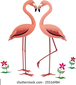 vector flamingo couple