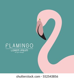 Vector of a flamingo design on blue background, Wild Animals.