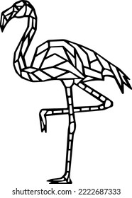 El dibujo de flamingo vectorial es adecuado para el corte por láser de metal y madera.