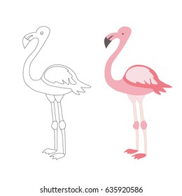 vector of flamingo isolated outline