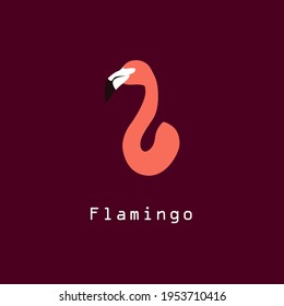 Logo del Vector Flamingo. Logo Flamingo minimalista.