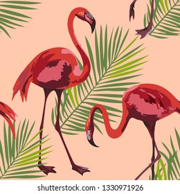 Vector flamingo pattern. Ethnic seamless pattern ornament. Vector pattern. 