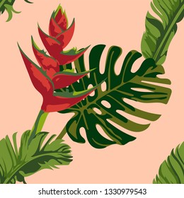 Vector flamingo pattern. Ethnic seamless pattern ornament. Vector pattern. 