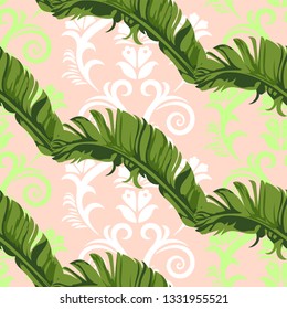 Vector flamingo pattern. Ethnic seamless pattern ornament. Vector pattern. 