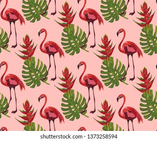 Vector flamingo pattern. Ethnic seamless pattern ornament. Vector pattern. 