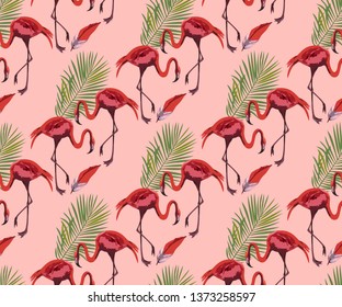 Vector flamingo pattern. Ethnic seamless pattern ornament. Vector pattern. 