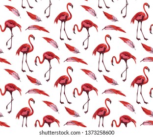 Vector flamingo pattern. Ethnic seamless pattern ornament. Vector pattern. 