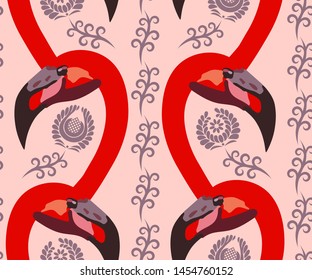 Vector flamingo pattern. Ethnic seamless pattern ornament. Vector pattern
