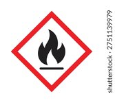 Vector Flammable Warning Hazard Icon Sign