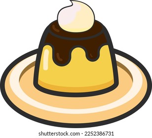 vector flan with cream icon 