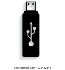 vector flash drive  with shadow