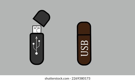 Vector flash Drive USB plantilla colorida Memoria aislada en color azul fondo.