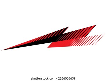 Vector flash on sportswear
auto, moto, boat. Red-black on a white background. Vehicle sticker. Sports striped pattern. Trendy striped background.