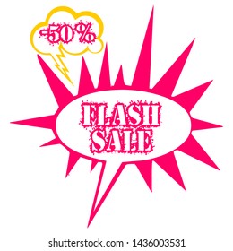 Vector flash sale 50% off vintage promotional background