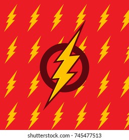 Vector flash. Symbol of Speed. Super hero sign