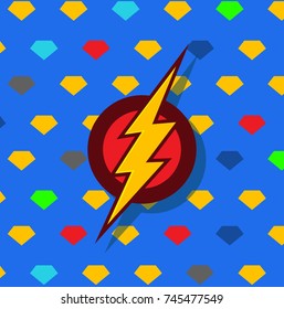 Vector flash. Symbol of Speed. Super hero sign