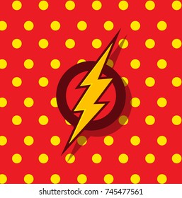 Vector flash. Symbol of Speed. Super hero sign